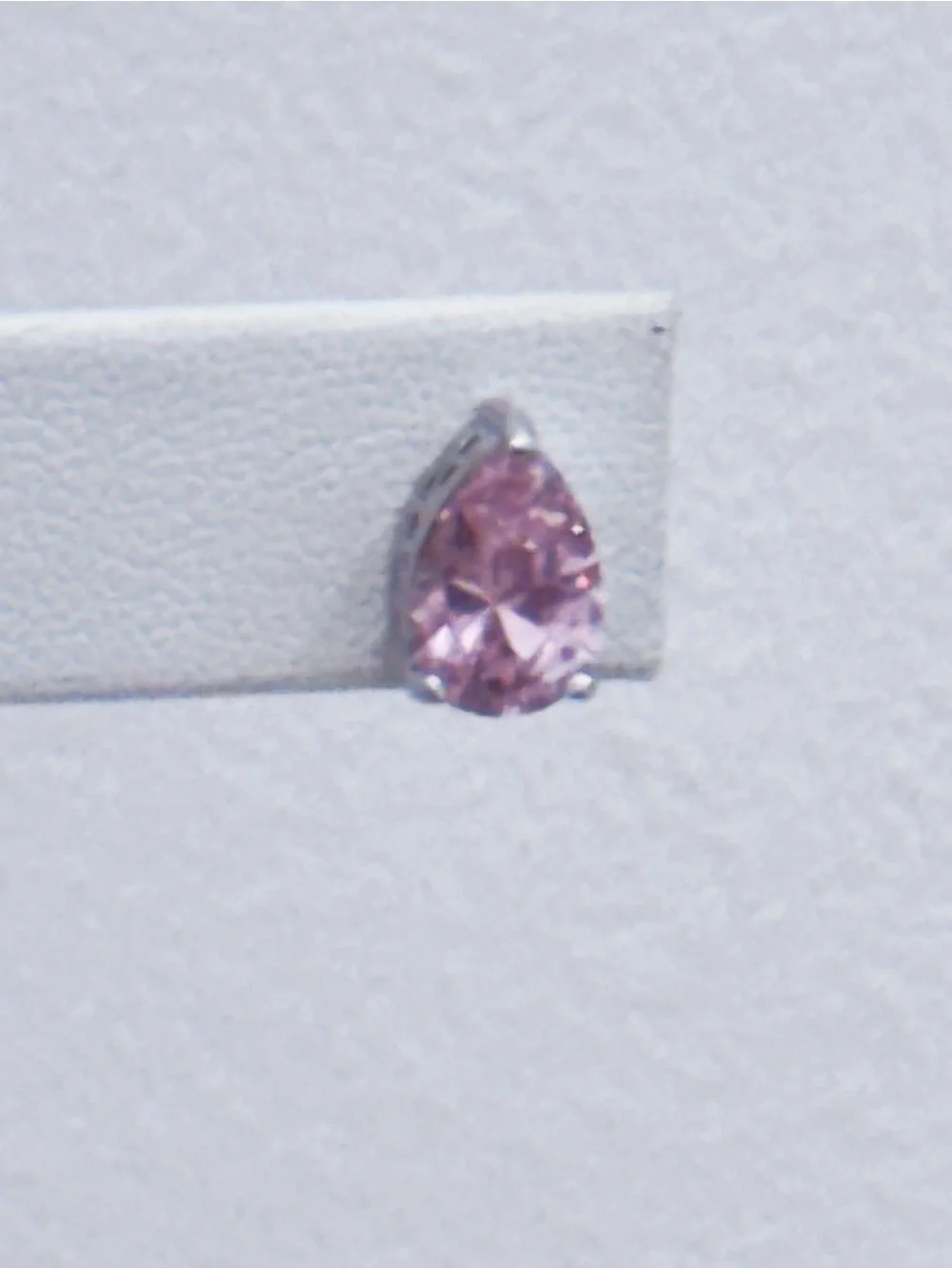 925 Sterling Silver Faux Pink Sapphire Pear shape NWOT